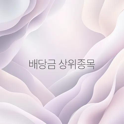 배당금 상위종목