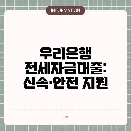 우리은행 전세자금대출: 신속·안전 지원