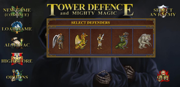 Heroes 3 TD: Tower defense 메인화면