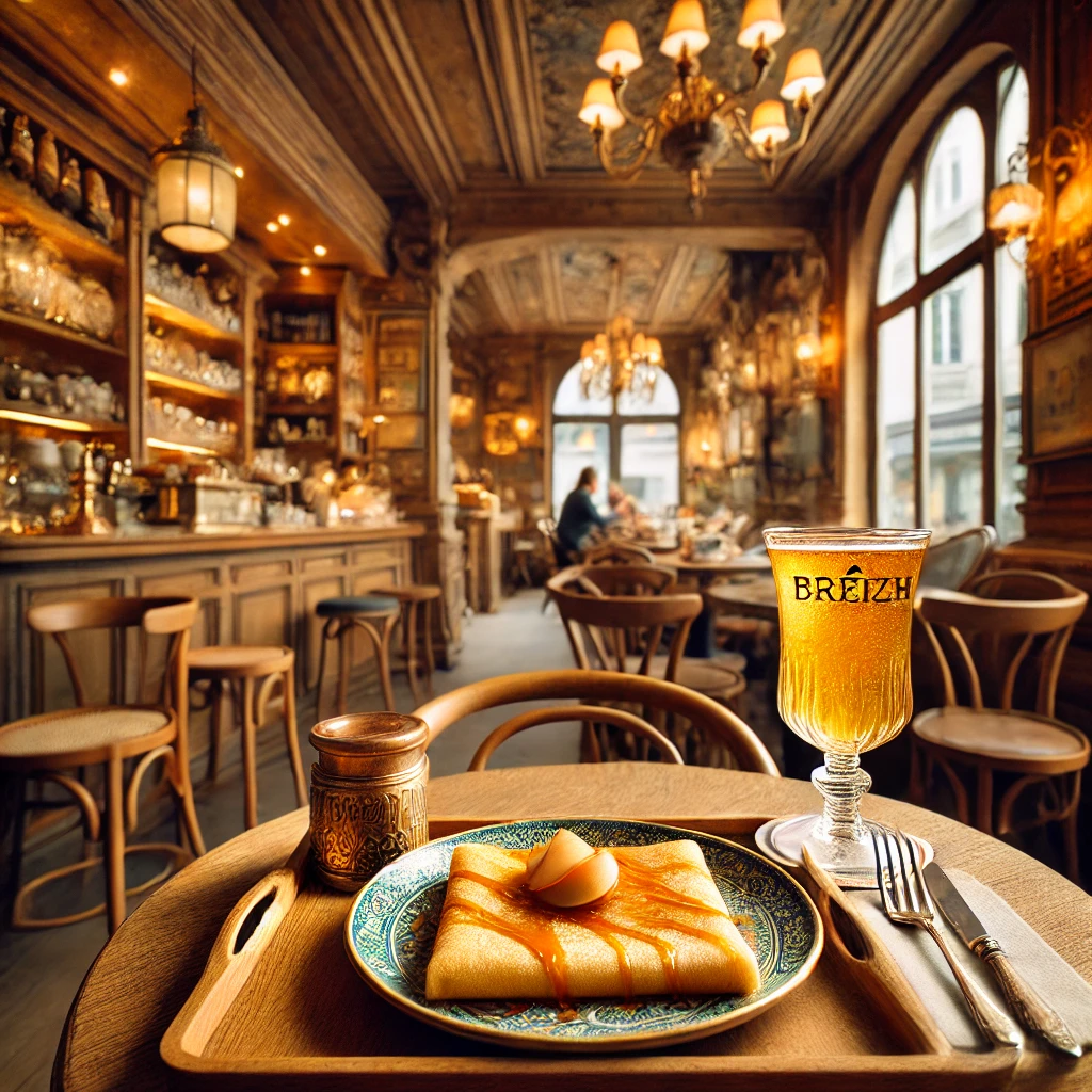 Breizh Café의 감성적인 내부 + 카라멜 버터 크레페 & 사과주