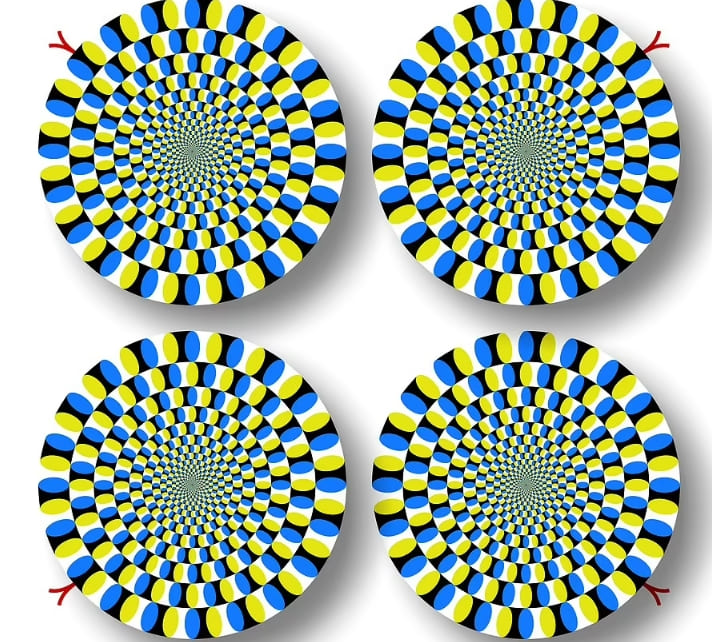 squares in this optical illusion from moving for 10 seconds?