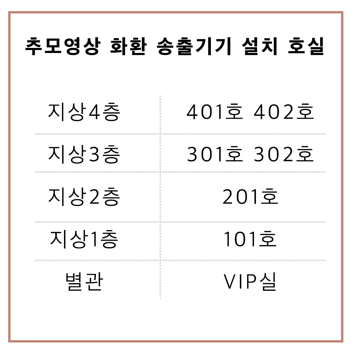 구호전 장례식장 설치 호실