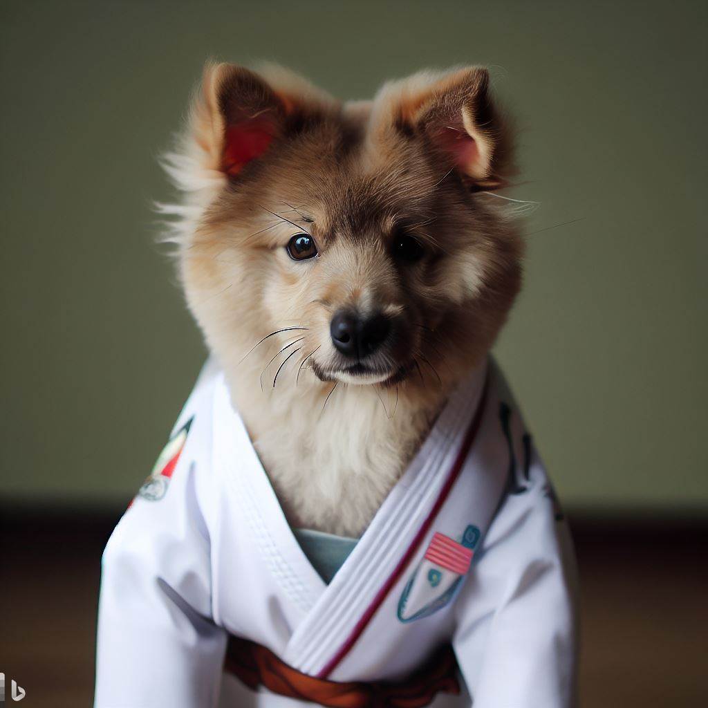  인공지능이 그려준 태권도 도복입은 강아지 그림