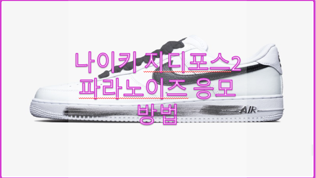  나이키 지디포스2 파라노이즈 응모 방법과 리세 가격