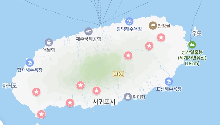 제주도 - 숲속 로드쇼 지도