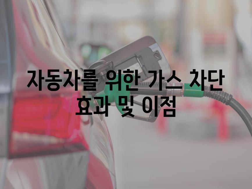 자동차를 위한 가스 차단 효과 및 이점