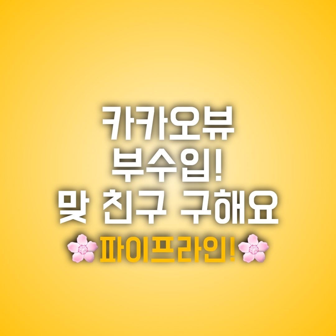  카카오뷰 친구 구합니다