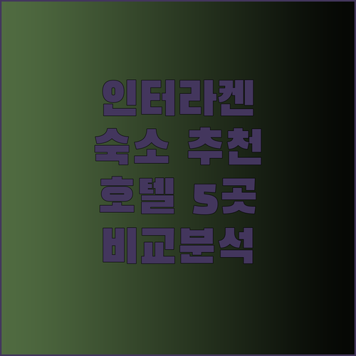인터라켄 여행 숙소 고민? 추천 호텔