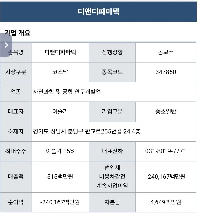 디앤디파마텍