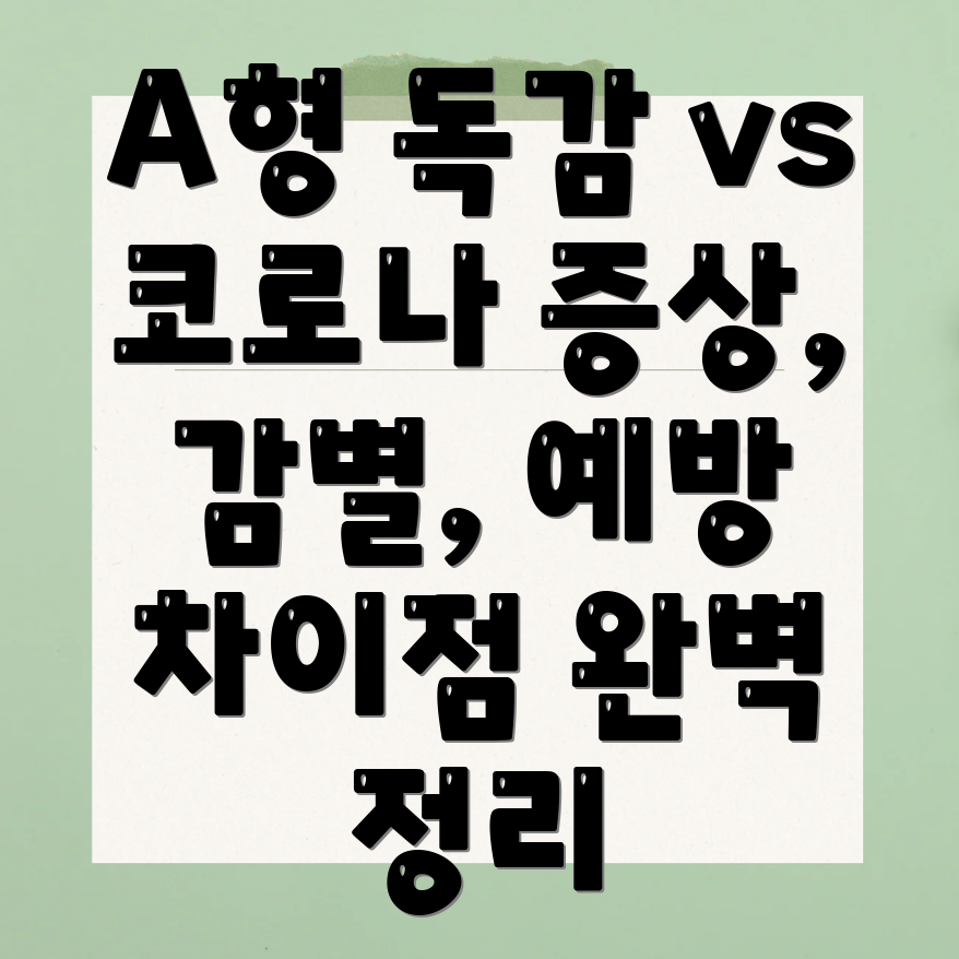 A형 독감과 코로나 비교