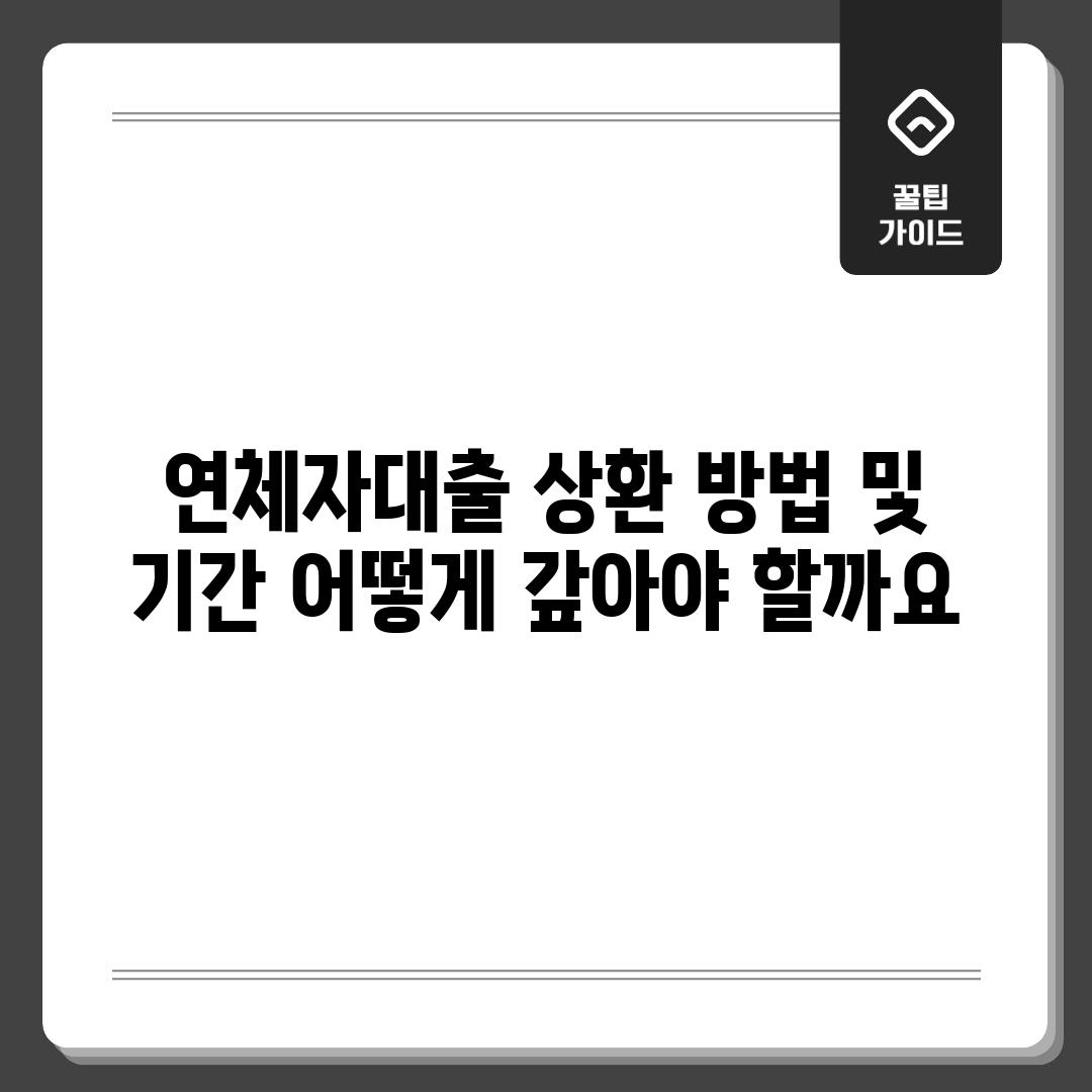 연체자대출 상환 방법 및 기간: 어떻게 갚아야 할까요?