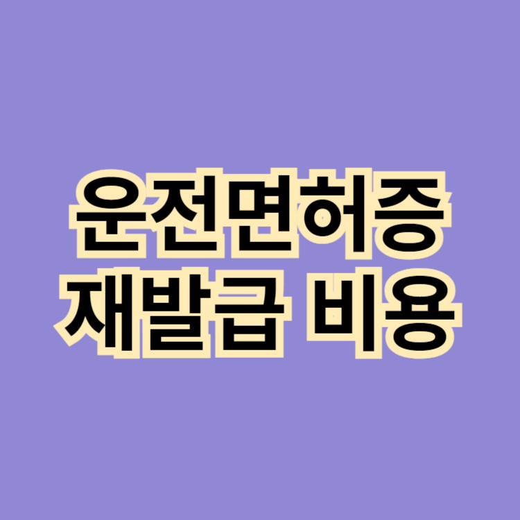 운전면허증-재발급-비용