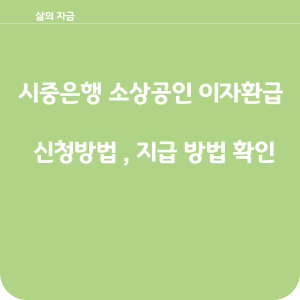 시중은행 소상공인 이자환급