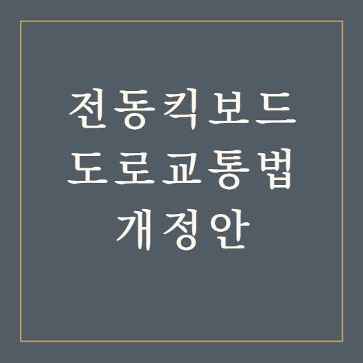  [도로교통법] 개인형 이동장치(PM) 전동킥보드 관련 법규 개정