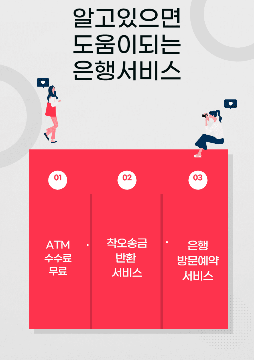  10월 부터 은행 자주 방문하시거나 핸드폰으로 은행업무 보는 분들에게 도움될만한 정보!! (ATM수수료 무료, 착오송금반환서비스, 은행방문 예약서비스)