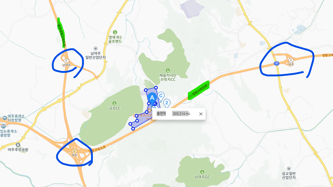 303,000 제곱미터 (91,000평) 여우프리미엄아울렛