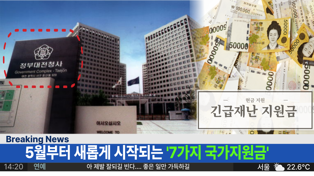  5월부터 새롭게 시작되는 '7가지 국가지원금' 이돈은 꼭 받아가세요.