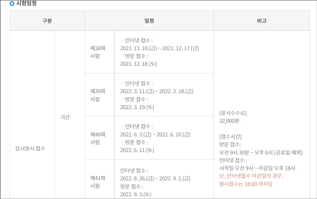 요양보호사 자격증 시험일정