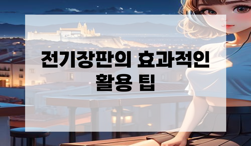 전기장판의 효과적인 활용 팁