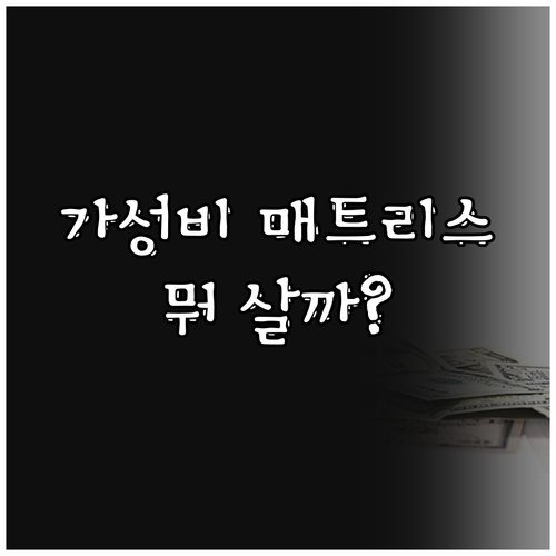 가성비 매트리스 총정리 본넬 vs 독