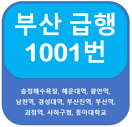  부산 1001번 버스 노선 안내, 청강리, 해운대,부산역