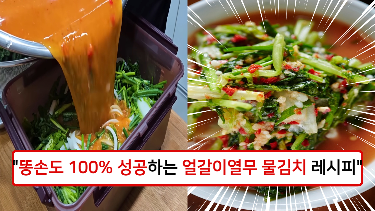 "맛있어서 계속 담게 되는 얼갈이 열무 물김치" 만들기 쉽고 간단하며 입에 촥촥 감기는 얼갈이 열무 물김치 만드는 방법!