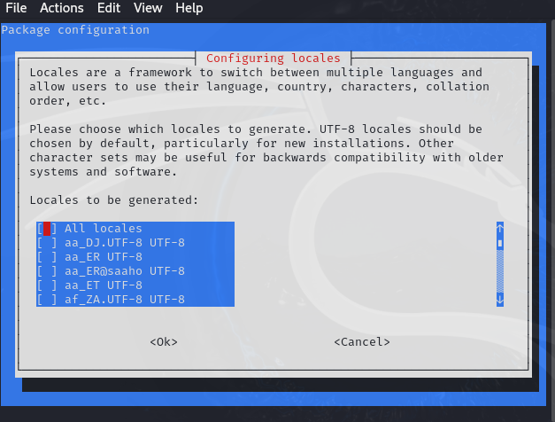 vmware 칼리리눅스 시스템언어 변경