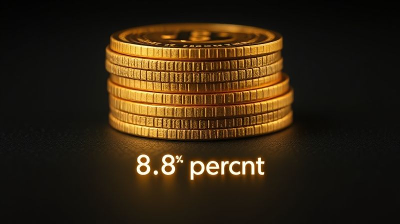 대학원생 연구비의 실질 원천징수세율 8.8%를 시각적으로 상징합니다