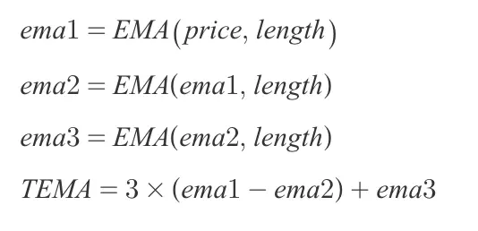 삼중 지수 이동 평균 TEMA 계산 공식