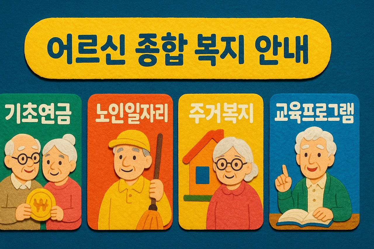 실버복지 프로그램 기초연금, 노인일자리, 주거복지, 교육프로그램