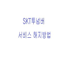  SKT투넘버 서비스 해지방법