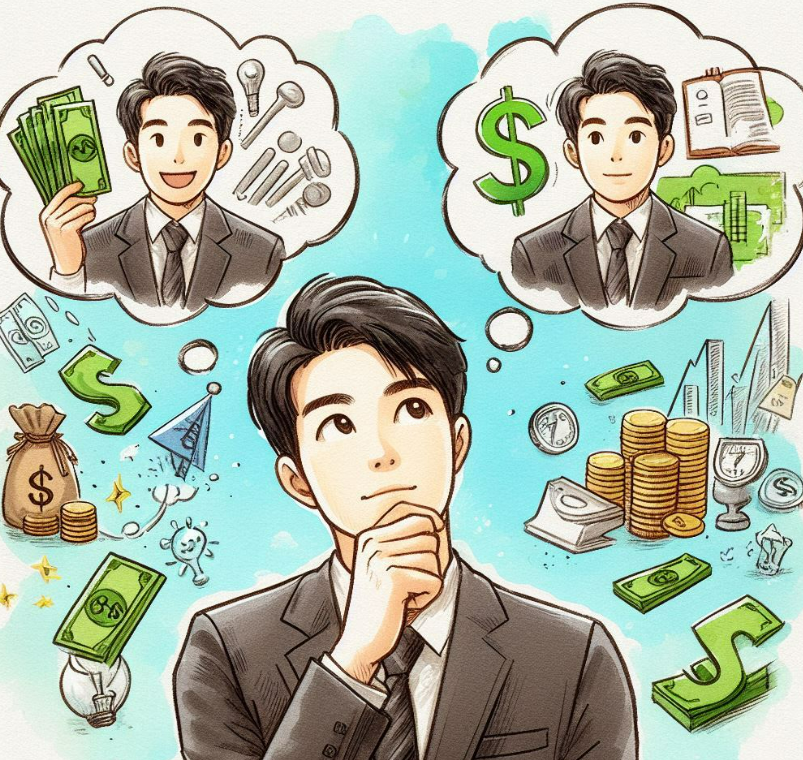 돈에 대해서 생각하는 사람