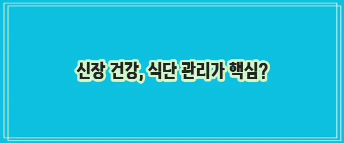 신장에 좋은 음식은 만성 신장 질환 환자에게 특히 중요합니다!