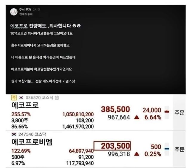  2차전지주 '에코프로'로 10억 수익내고 퇴사하는 직장인
