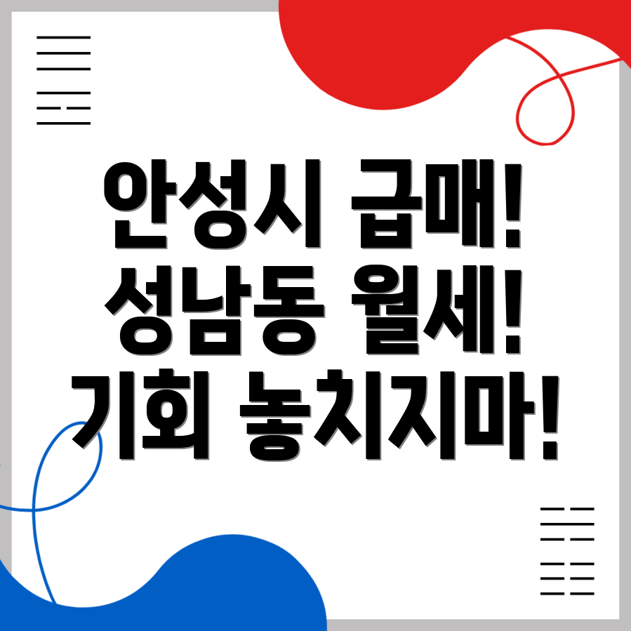 안성시 성남동 오피스텔 월세