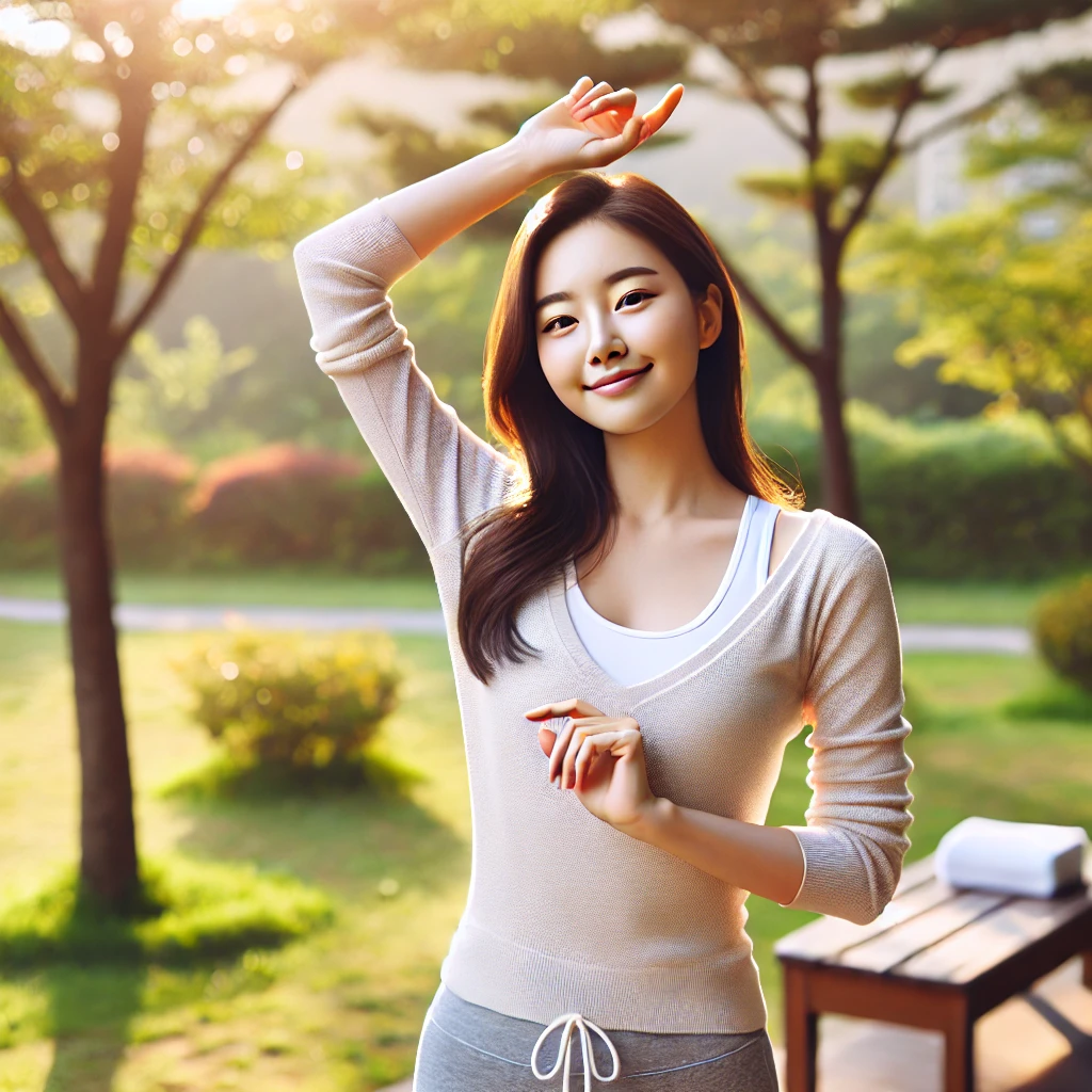 건강한 생리 주기를 유지하기 위해 운동하는 여성