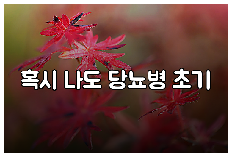 혹시 나도 당뇨병 초기