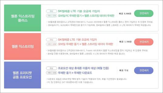 멜론 이용권 가격