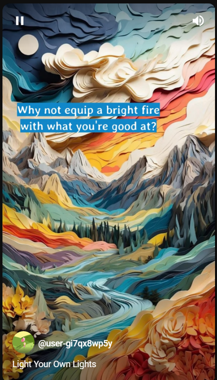 why not epuip a bright ~~ 글자와 산&#44; 냇가 그림