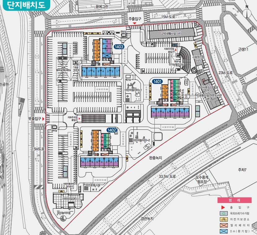 인천서창LH14단지 행복주택 단지배치도