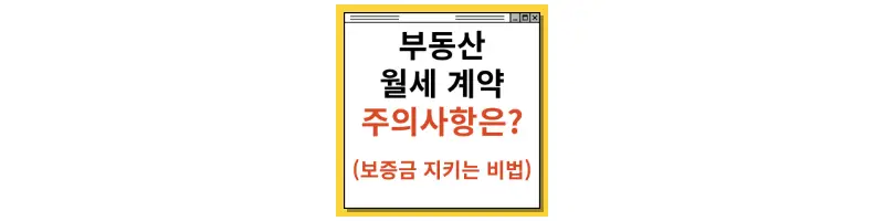  부동산 월세 계약 시 주의사항(보증금 지키는 방법)
