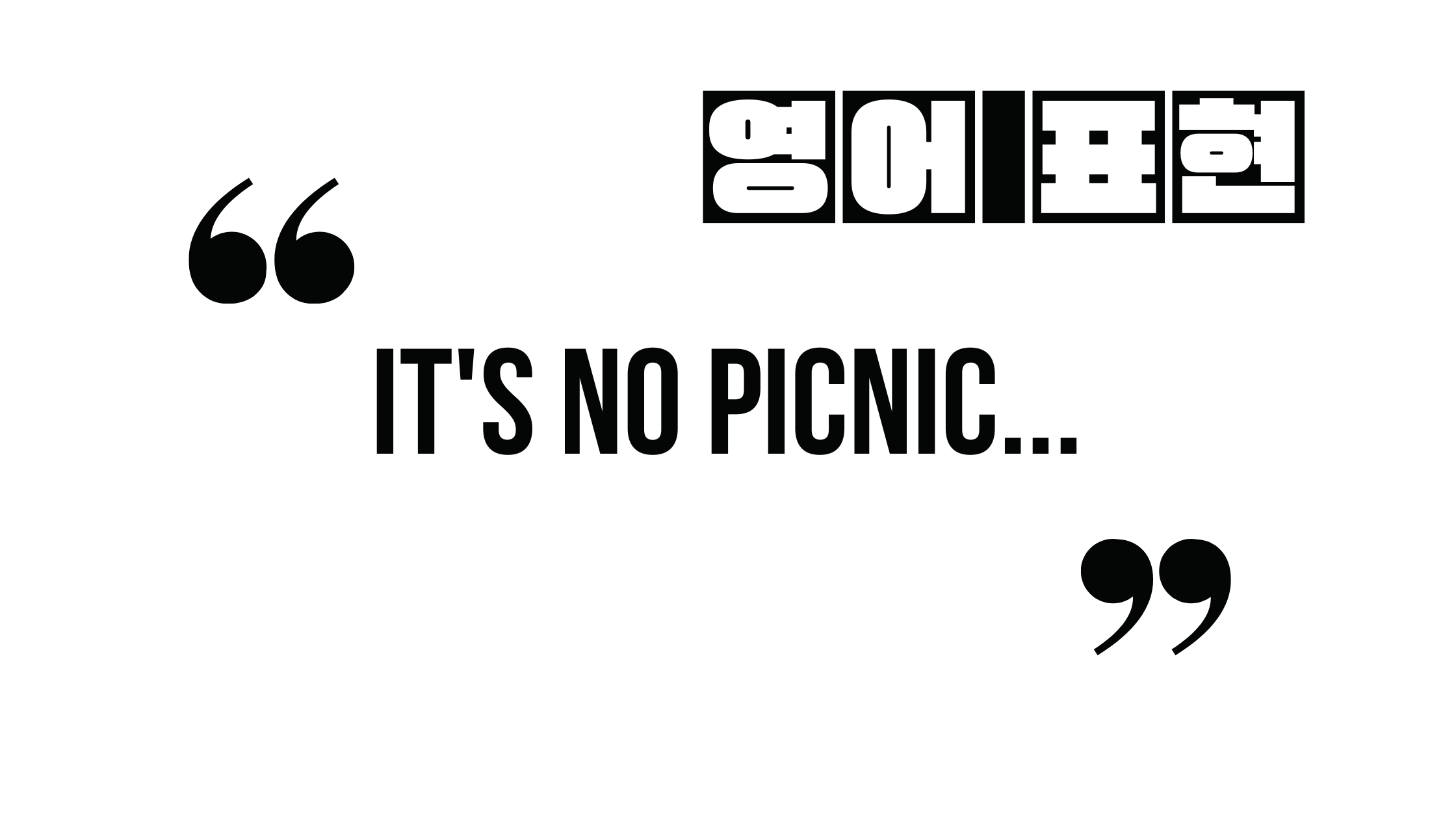  (자주 쓰는 영어 표현) It's no picnic...