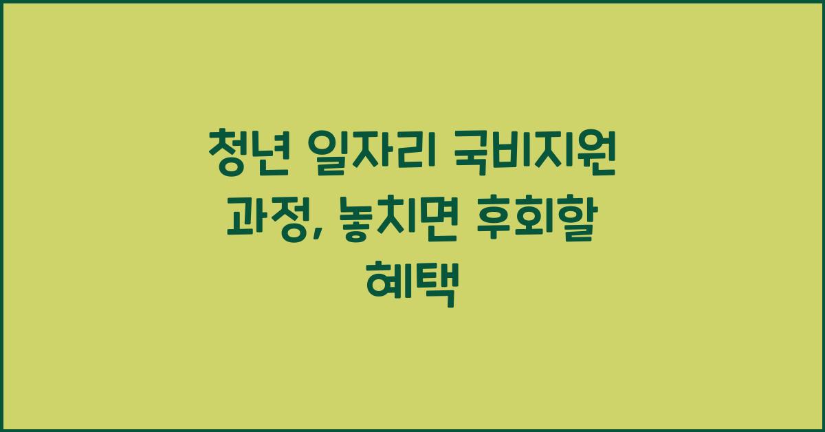 청년 일자리 국비지원 과정