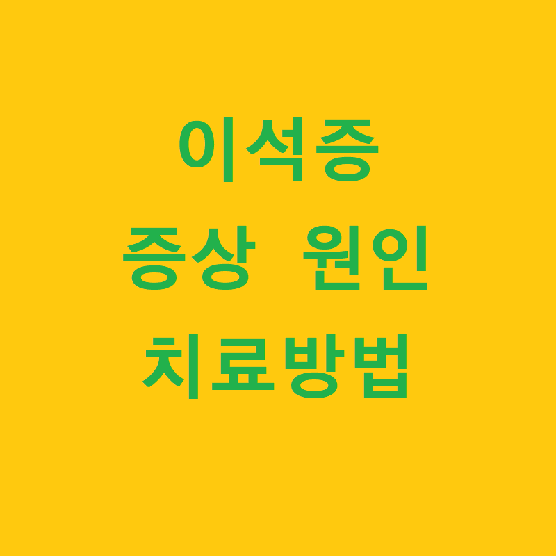 이석증 증상 원인 치료 방법 