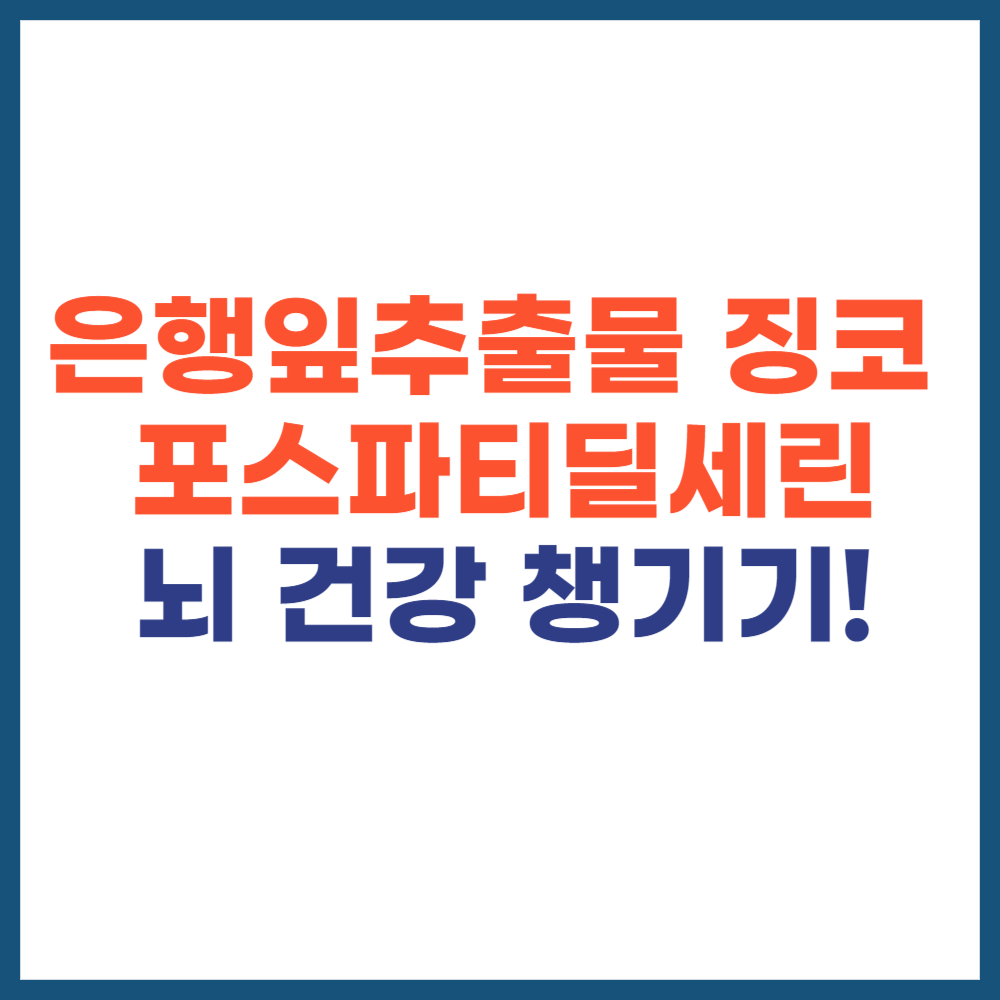 은행잎추출물 징코 포스파티딜세린