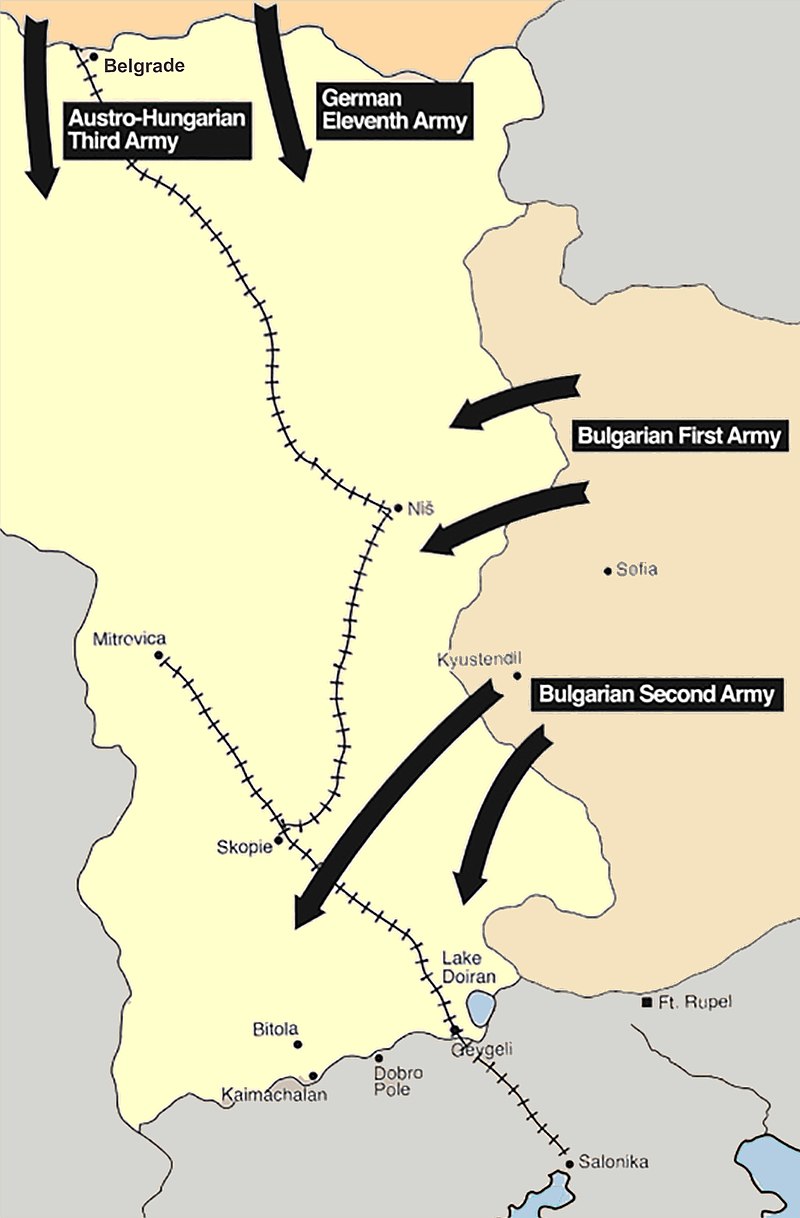 제1차 세계대전 동맹국 세르비아 왕국 침공