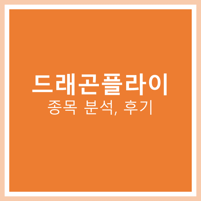  [국내주식] 드래곤플라이 주가 분석