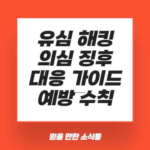 유심 해킹 의심 징후 대응 가이드 예방 수칙