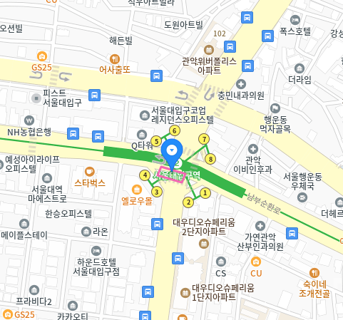 무인민원발급기 서울 관악구 봉천동 서울대입구역 위치 이미지