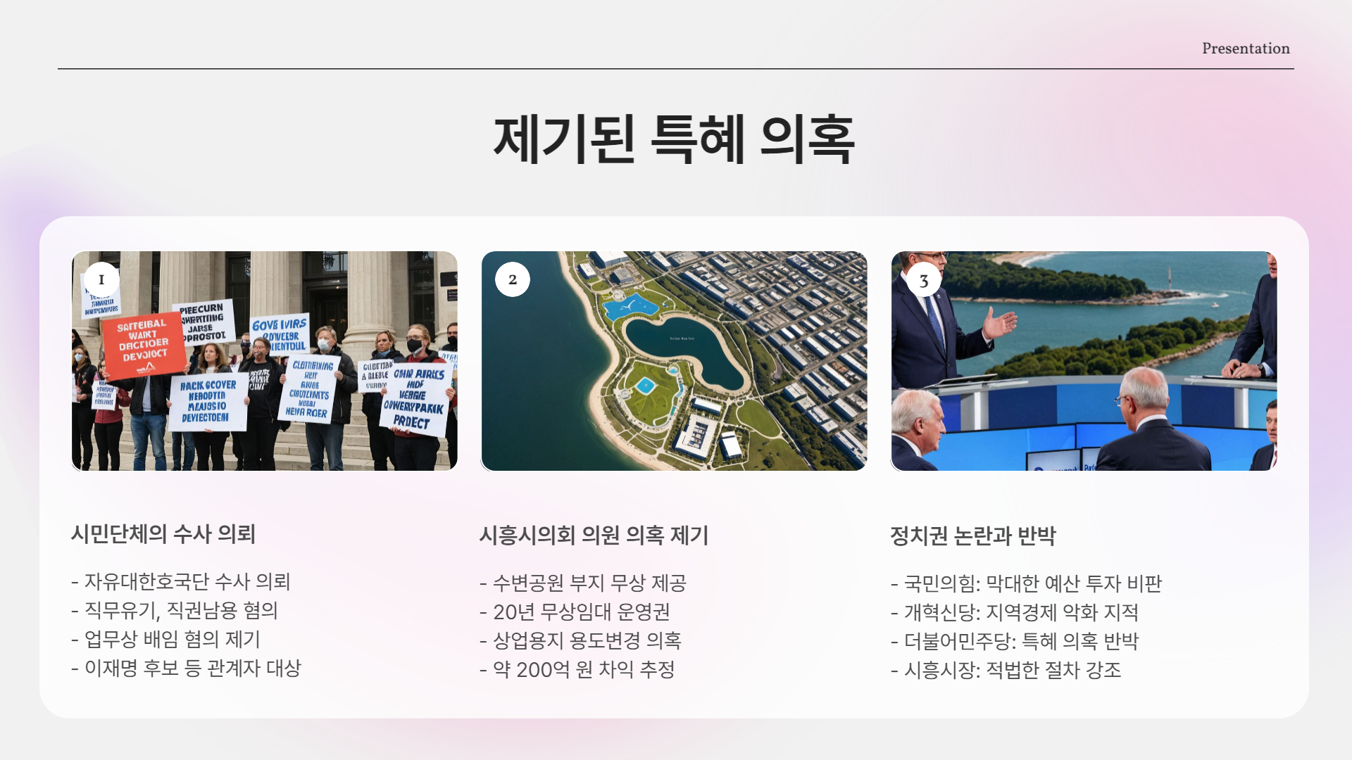 제기된 특혜 의혹